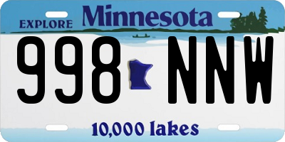 MN license plate 998NNW