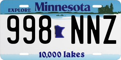 MN license plate 998NNZ
