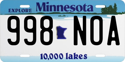 MN license plate 998NOA