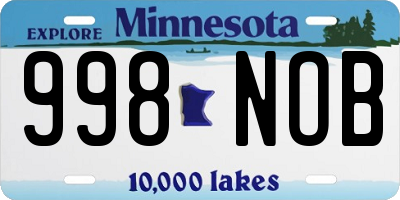 MN license plate 998NOB