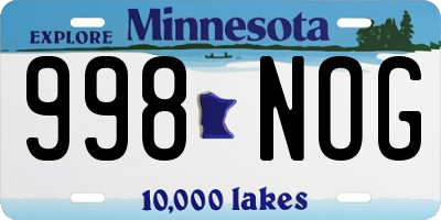 MN license plate 998NOG