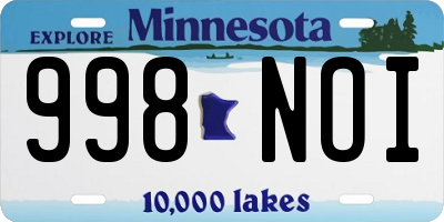 MN license plate 998NOI