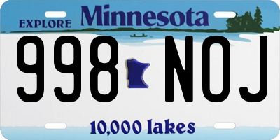MN license plate 998NOJ