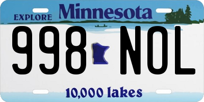 MN license plate 998NOL