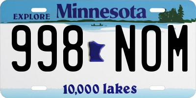 MN license plate 998NOM