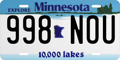 MN license plate 998NOU