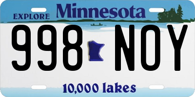 MN license plate 998NOY
