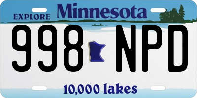 MN license plate 998NPD
