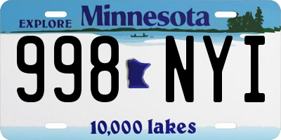 MN license plate 998NYI