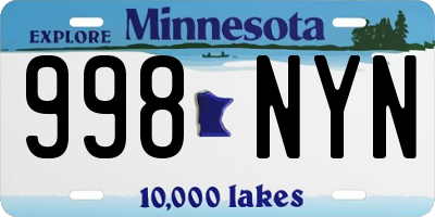 MN license plate 998NYN