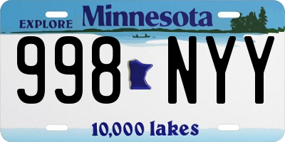 MN license plate 998NYY