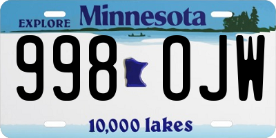 MN license plate 998OJW
