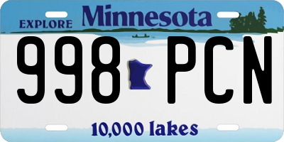 MN license plate 998PCN