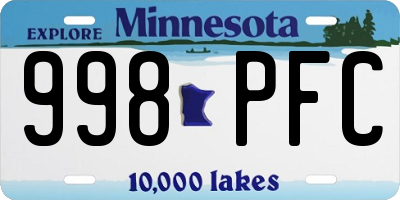 MN license plate 998PFC