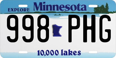 MN license plate 998PHG