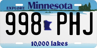 MN license plate 998PHJ