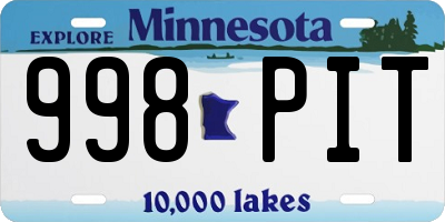 MN license plate 998PIT
