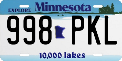 MN license plate 998PKL