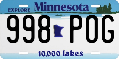 MN license plate 998POG
