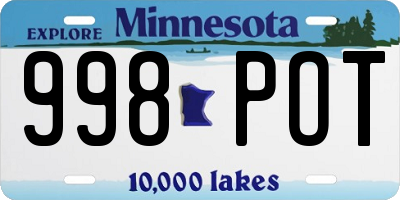 MN license plate 998POT