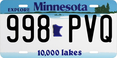 MN license plate 998PVQ