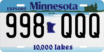 MN license plate 998QQQ