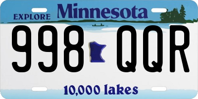 MN license plate 998QQR