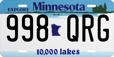 MN license plate 998QRG
