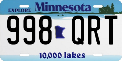MN license plate 998QRT
