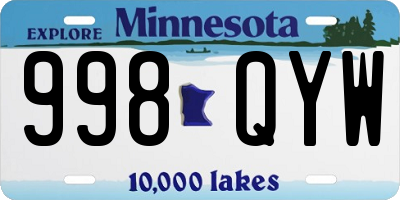 MN license plate 998QYW