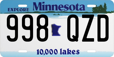 MN license plate 998QZD