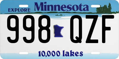 MN license plate 998QZF