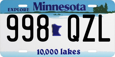 MN license plate 998QZL