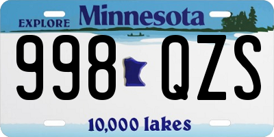 MN license plate 998QZS