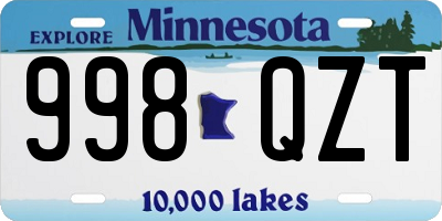 MN license plate 998QZT