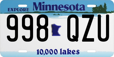 MN license plate 998QZU