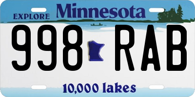 MN license plate 998RAB