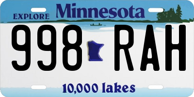 MN license plate 998RAH