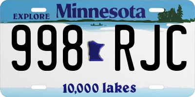 MN license plate 998RJC