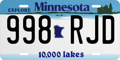 MN license plate 998RJD