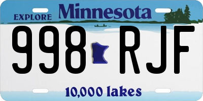 MN license plate 998RJF