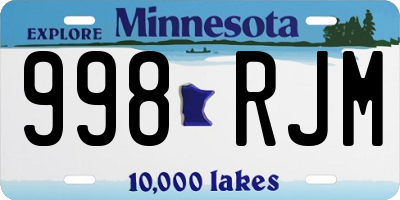 MN license plate 998RJM
