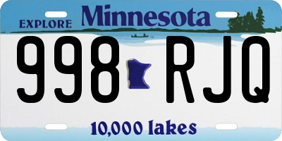 MN license plate 998RJQ