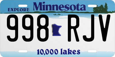 MN license plate 998RJV