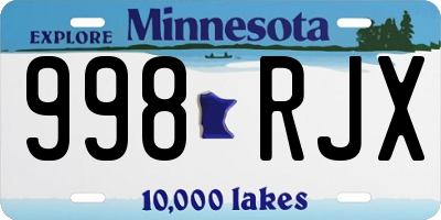 MN license plate 998RJX