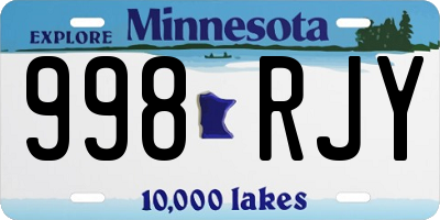 MN license plate 998RJY