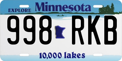 MN license plate 998RKB