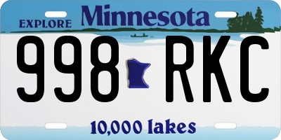 MN license plate 998RKC