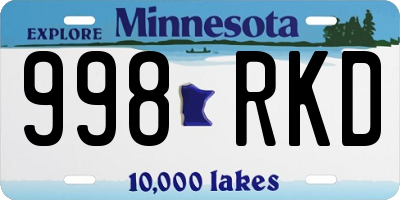 MN license plate 998RKD