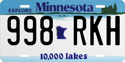 MN license plate 998RKH